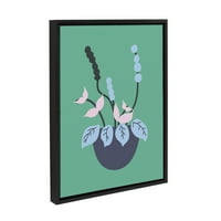 Кейт и Лоръл Силви абстрактни цветя зелена рамка платно стена изкуство от Куинбе Монией, Черно, Шик цветен Арт печат за стена