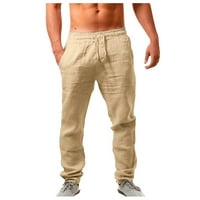 Guzom Mens Chinos Pants- Отпуснато прилепване на дрезгави еластични еластични панталони за талия за мъже каки