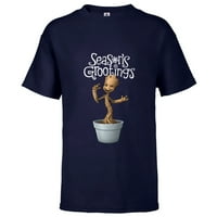 Marvel Groot Season's Grootings Holiday- Тениска с къс ръкав за деца- Персонализирани- Атлетически флот