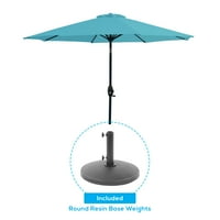 Вестин Открит футов чадър с кръгла смола пластмаса база тегло, включени за вътрешен двор градина УВ вода устойчиви на атмосферни влияния, бял