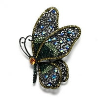 Buytra Vintage Butterfly Rhinestone Brooch Насекоми жени Банкет щифтове Дрехи бижута